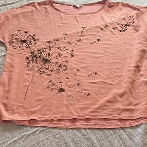 Reitmans Dusty Pink Dandelion Print Short Sleeve Tee
